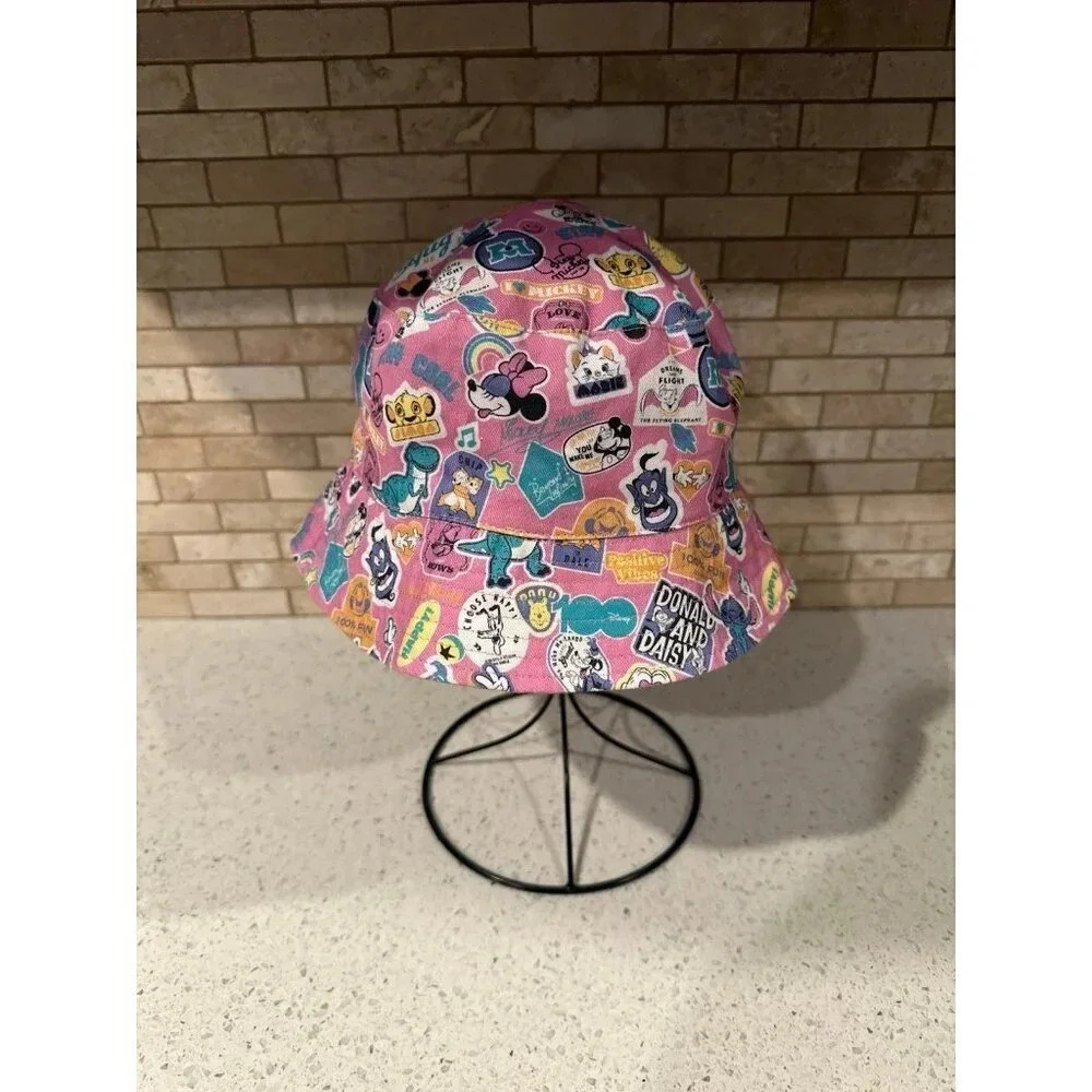 Girls Summer Disney 100 Pink Character Bucket Hat 8-12 years Minnie Micky‎ Mouse